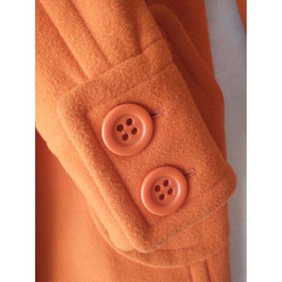 NWOT Orange small wool coat Jean Basic ptp 16'' - Picture 15 of 16